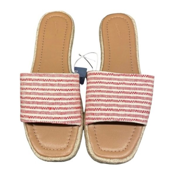 Universal Thread Maren Square Toe Espadrille Slide Sandals Red 11 - Picture 4 of 4